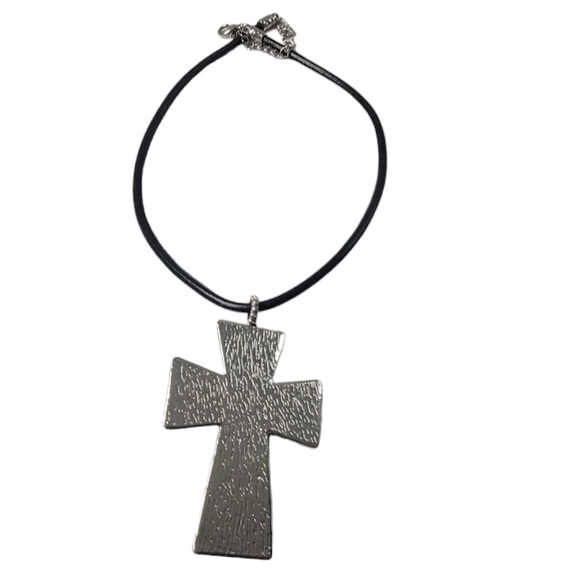 Fashion Cross Stone and Rhinestone Necklace - Picture 5 of 6